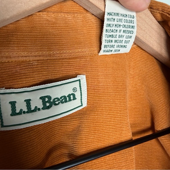 Vintage L.L.Bean Corduroy Shacket Shirt Womens 14 Mustard Gold 90s - Picture 4 of 12